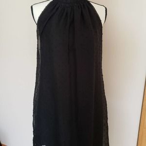 Elle Black High Collared Sleeveless Black Dress Sz Small
